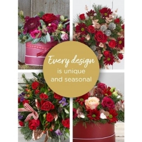 Christmas Hatbox of Blooms